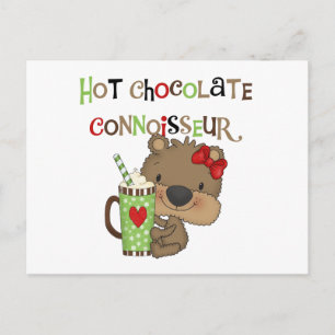 Postal Oso Chica de chocolate caliente