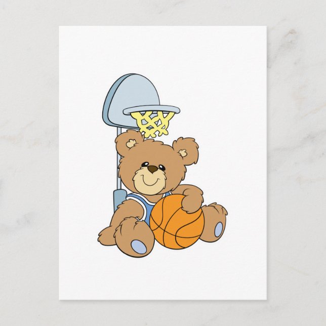 Postal Oso de Baloncesto Adorable (Anverso)