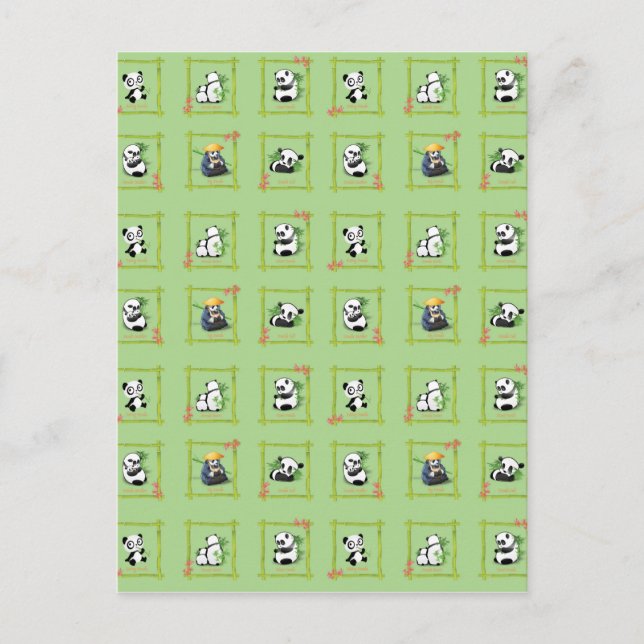 Postal Oso de bambú de la panda (Anverso)