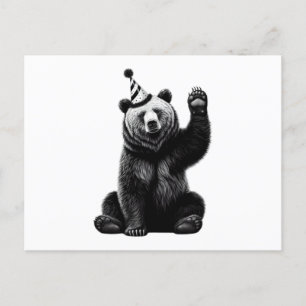 Postal Oso de Cumpleaños Feliz