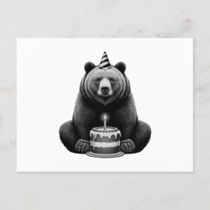 Postal Oso de Cumpleaños Feliz