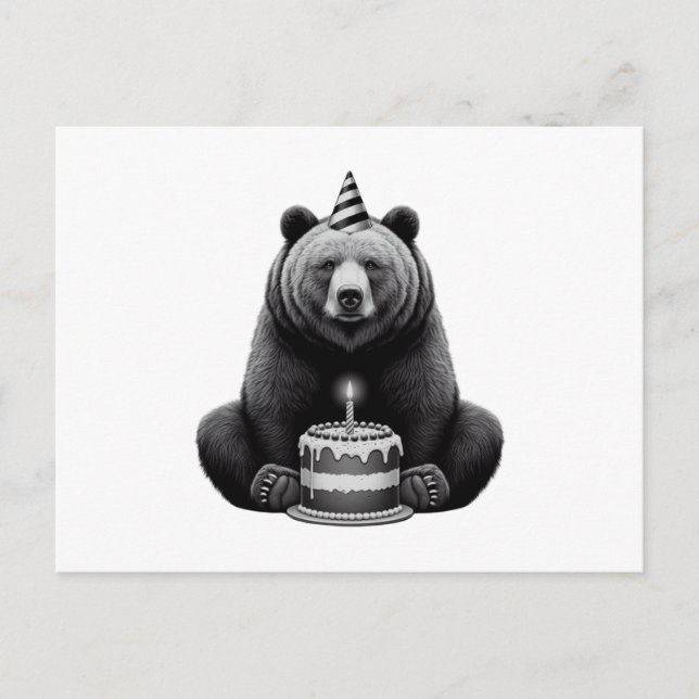 Postal Oso de Cumpleaños Feliz (Anverso)