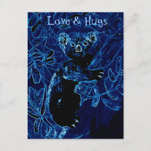 Postal Oso de koala del amor y de los abrazos