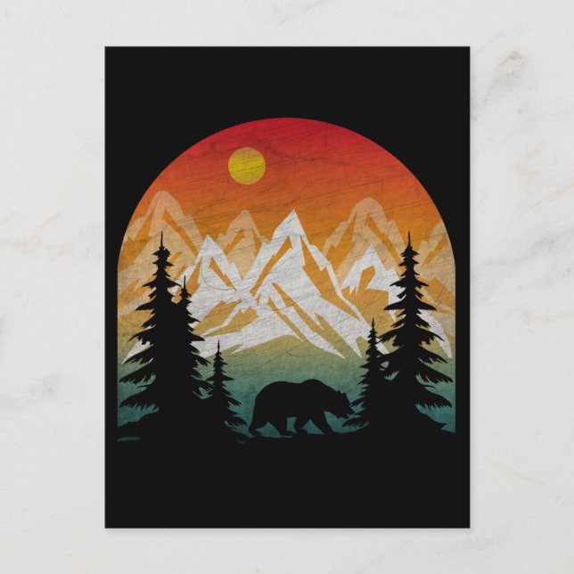 Postal Oso de la Naturaleza de la Vintage (Anverso)