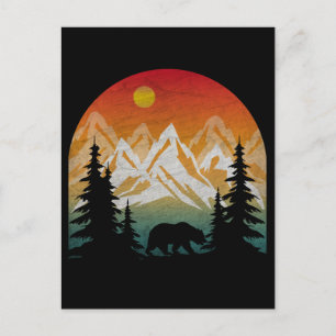 Postal Oso de la naturaleza vintage