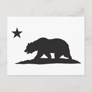 Postal Oso de la República de California - Negro