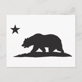 Postal Oso de la República de California - Negro
