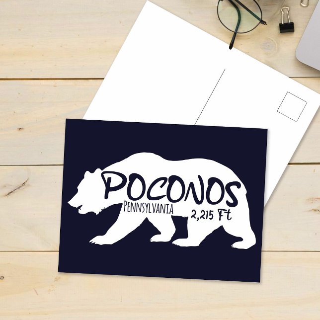 Postal Oso de las montañas Poconos Retro Pennsylvania (Subido por el creador)