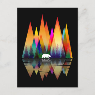 POSTAL OSO DE LLUVIA DE MONTAÑA