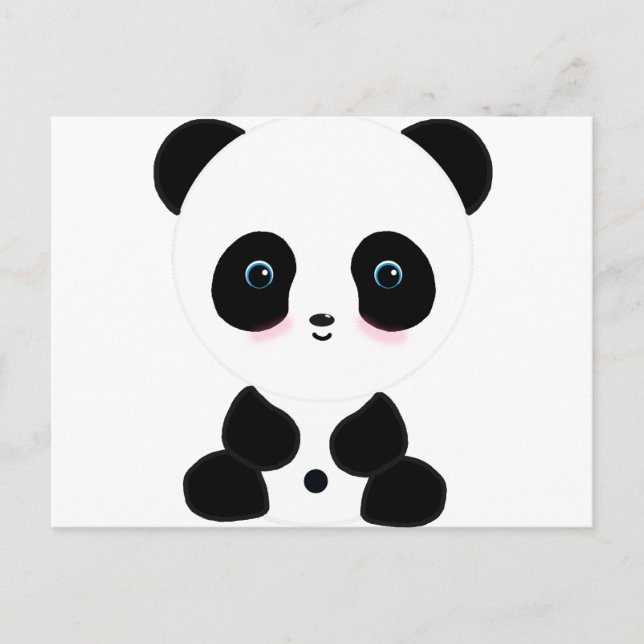 Postal Oso de Panda de Rubefacción Cuta (Anverso)