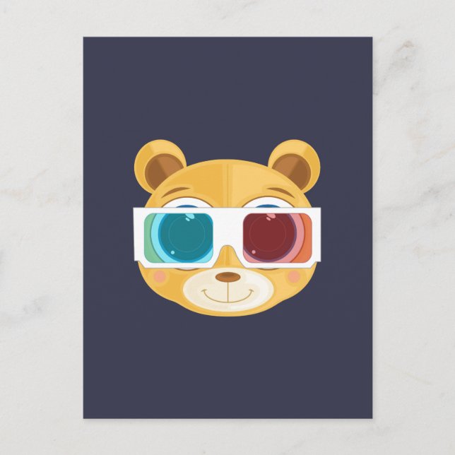 Postal Oso de peluche - 3D (Anverso)