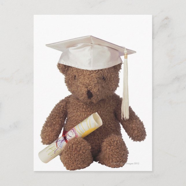Postal Oso de peluche con mortero y crayon (Anverso)