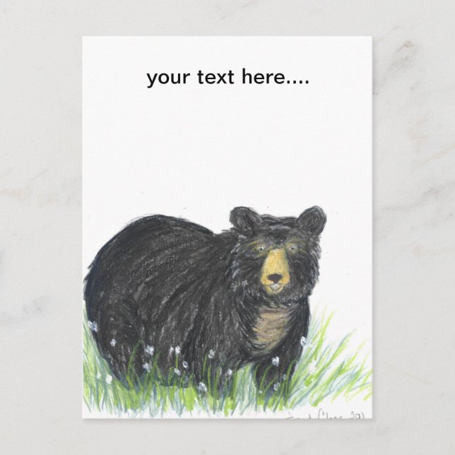 Postal Oso de peluche del oso negro (Anverso)