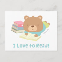 Oso de peluche lindo ama leer para niños