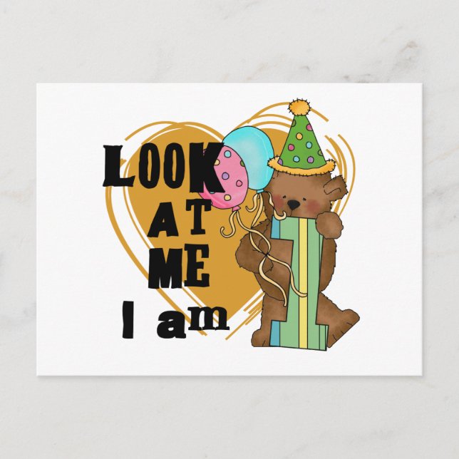 Postal Oso de Teddy Soy camisetas de cumpleaños y regalos (Anverso)