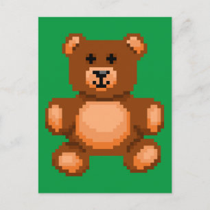 Postal Oso de Teddy Vintage - Arte Pixel