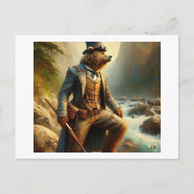 Postal Oso de vapor, (Anverso)