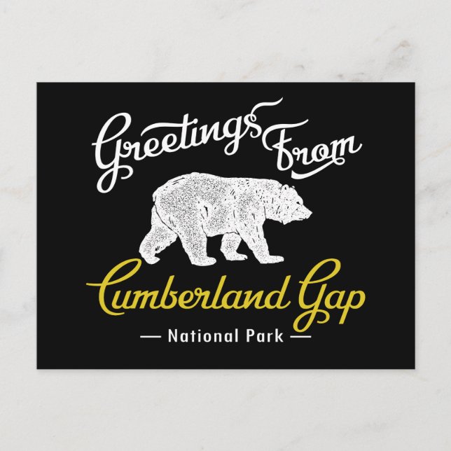 Postal Oso del Parque Nacional Cumberland Gap (Anverso)