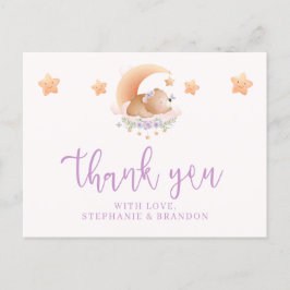 Postal Oso Durmiente en la Nube Agradecimiento de Baby Sh