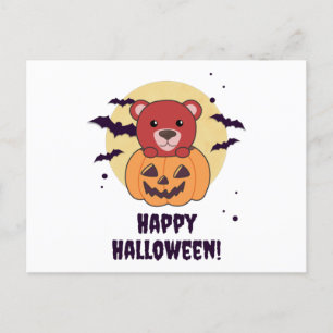 Postal Oso En Calabaza Osos Dulces Feliz Halloween