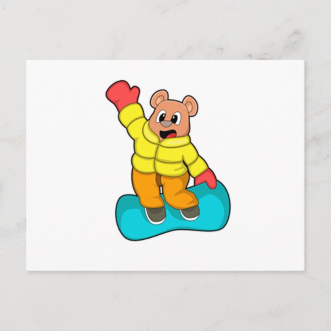 Postal Oso en los deportes de snowboard (Anverso)