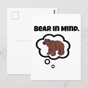Postal Oso en mente - Funny Pun Personalizado diseño de o