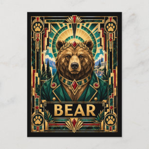 Postal Oso, fauna Art Déco