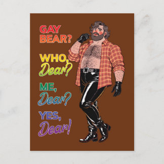 Postal "¿Oso Gay? ¿Quién Cariño?" - Arte Divertido de la 