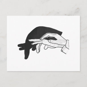 Postal Oso Hormiguero Silueta de Mano