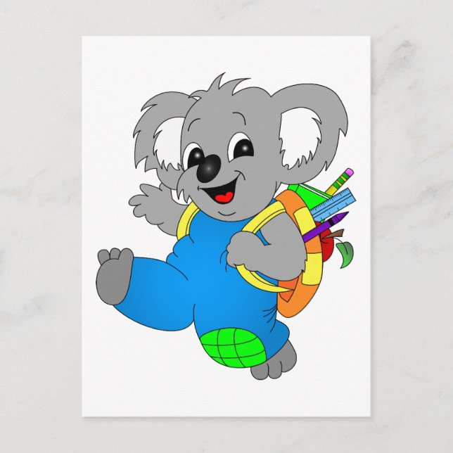 Postal Oso Koala con mochila (Anverso)