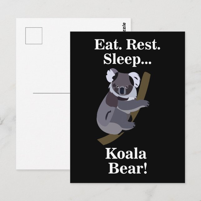 Postal Oso Koala Divertido (Anverso / Reverso)