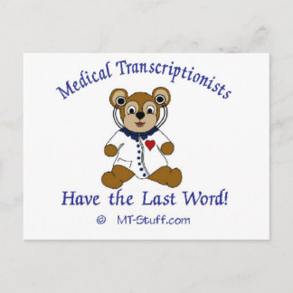 Postal Oso médico transcriptor
