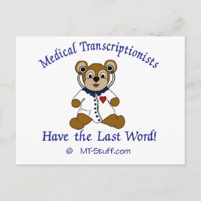 Postal Oso médico transcriptor (Anverso)
