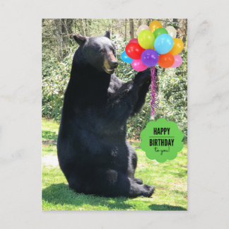 Postal Oso Negro - "Cubby - ¡Feliz cumpleaños!"