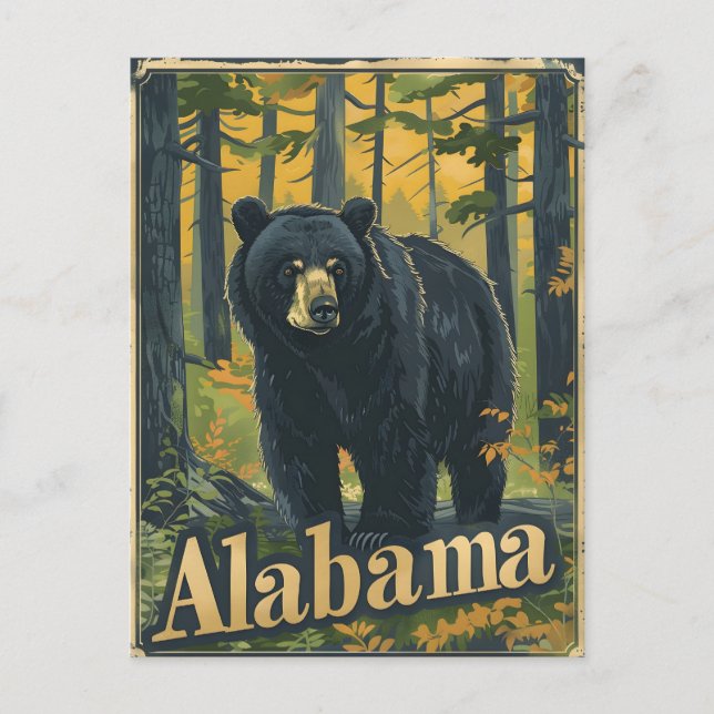 Postal Oso negro de Alabama (Anverso)