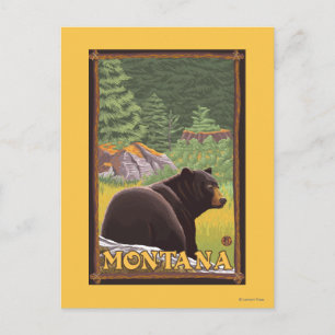 Postal Oso Negro en el bosque - Montana