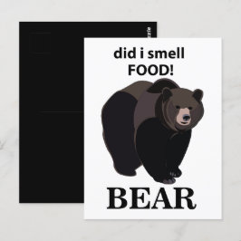 Postal Oso, olía el oso gracioso de la comida