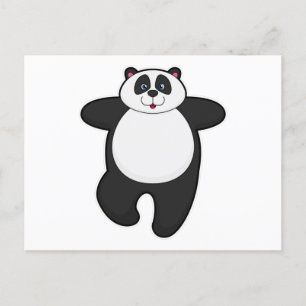 Postal Oso panda en ejercicio de estiramiento de yoga