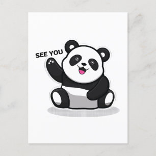 Postal oso panda lindo pequeño