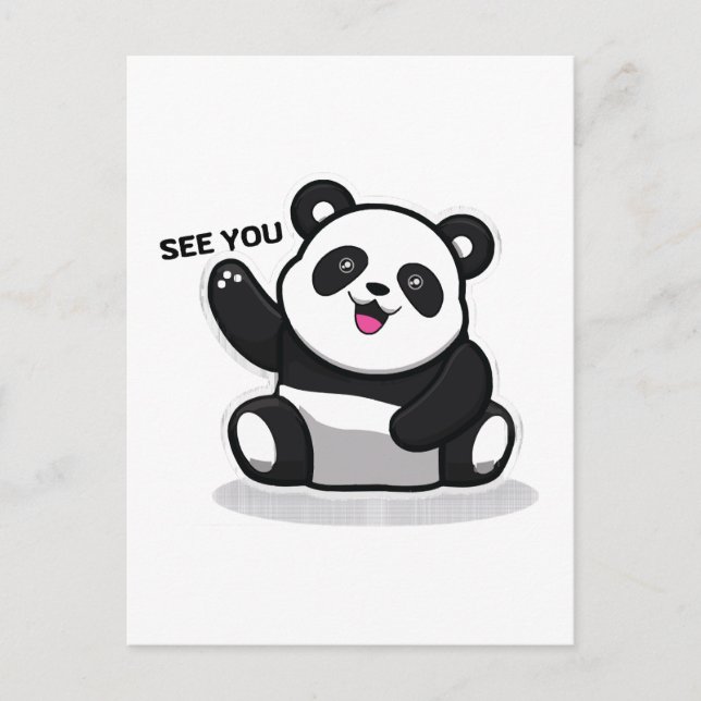 Postal oso panda lindo pequeño (Anverso)