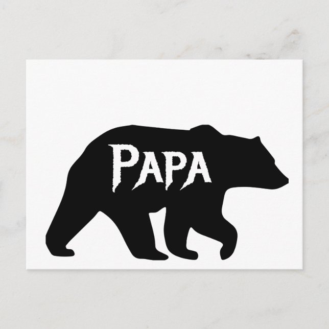 Postal Oso PAPA, papi, papá, día del padre (Anverso)