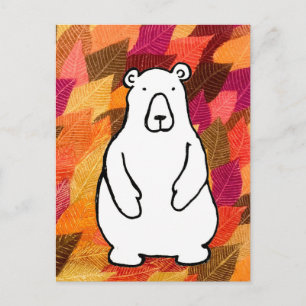 Postal Oso Pardo de Dibujos Animados Divertido Colorea Ho