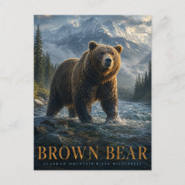 Postal Oso Pardo Río de Alaska ANIMALES