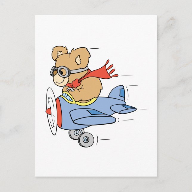 Postal Oso Piloto Tonto (Anverso)