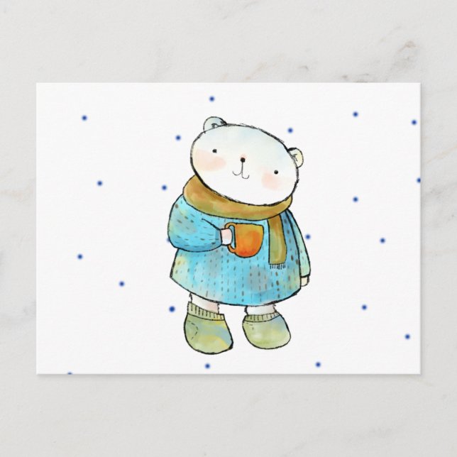 Postal Oso Polar Amo Al Café (Anverso)