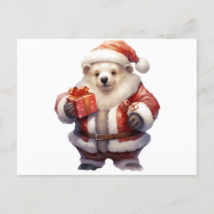 Postal Oso polar de Navidades curos