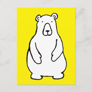 Postal Oso Polar Grizzly de Dibujos Animados Divertido Am