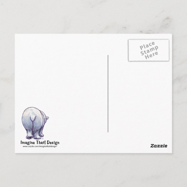 Postal Oso polar lindo para mamá (Reverso)