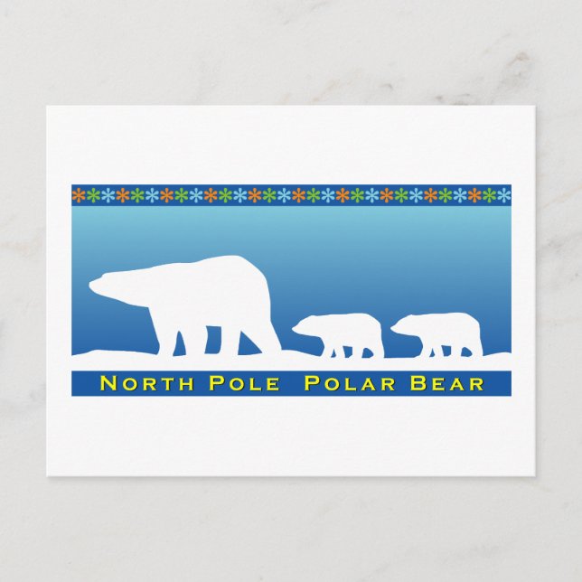 Postal Oso Polar sobre Hielo (Anverso)
