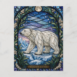 Postal Oso Polar Vidrio Pintado Illumina Hielo